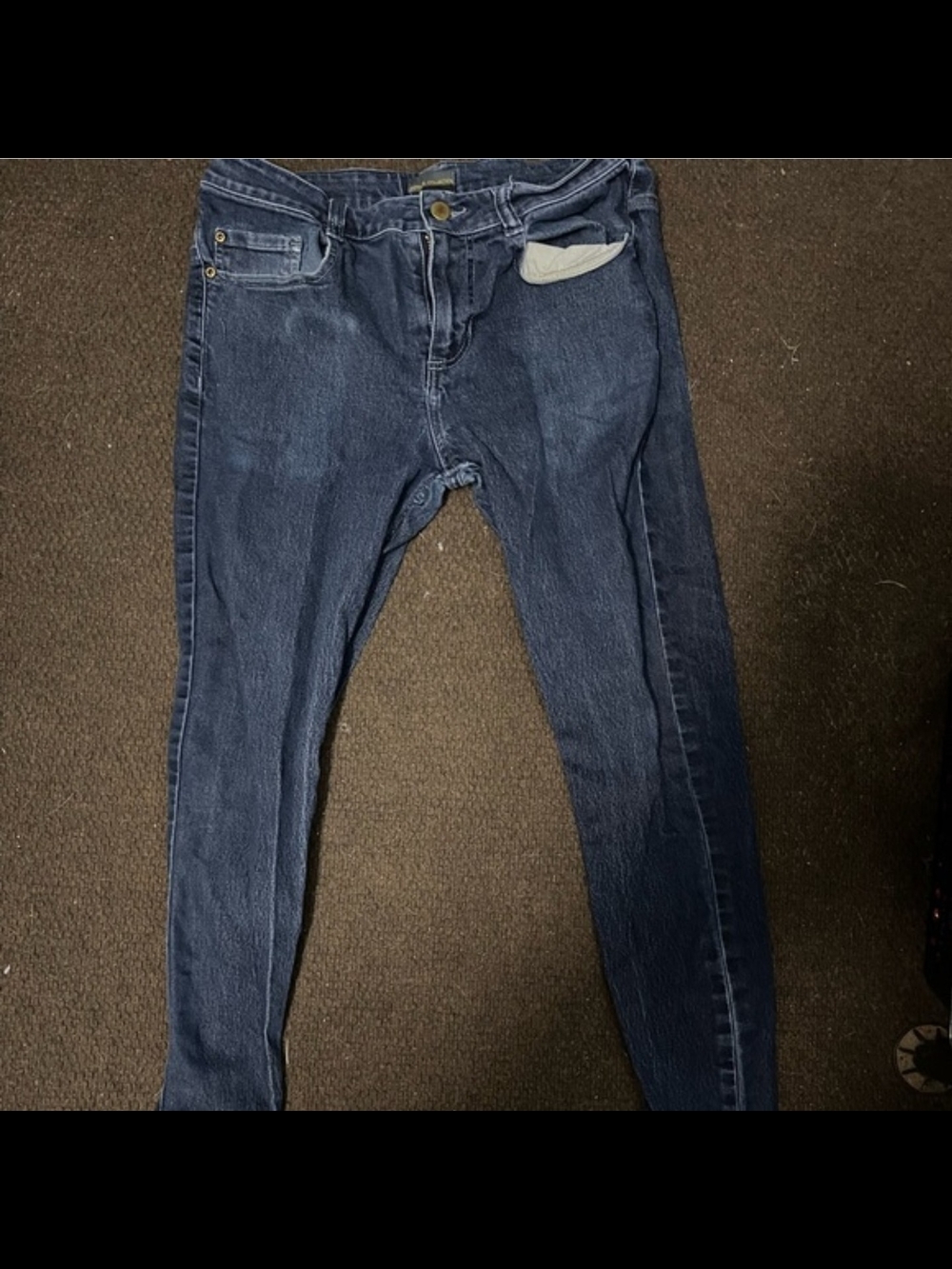 3x Skinny Fit Men's Jeans in Dark Blue Denim